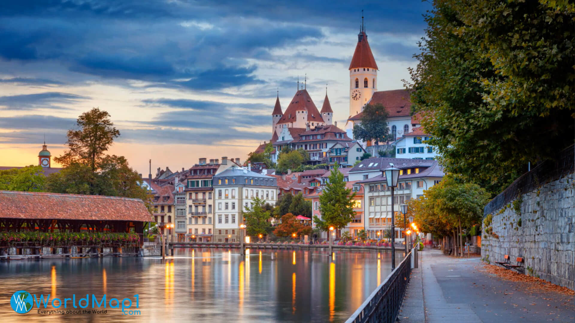 Bern City View from Rhine River